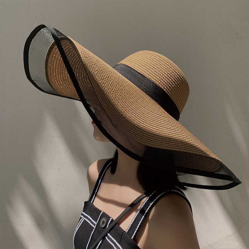 Women Sun Hat Big Eaves Waves  - огляд і ціна Bucket Hat Straw