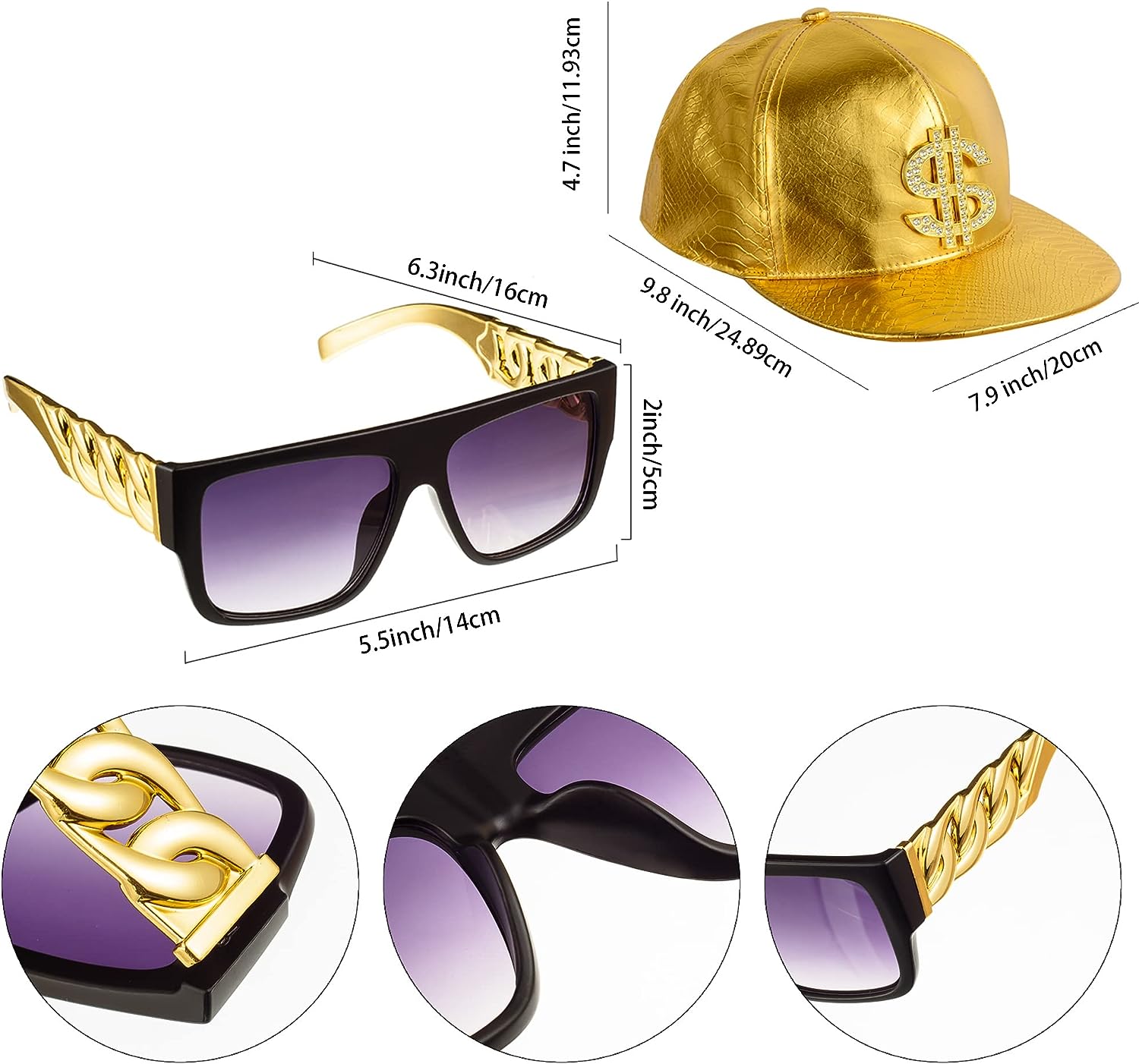 PESENAR 80s 90sHip Hop Costume - огляд і ціна Sunglass Retainer Cord